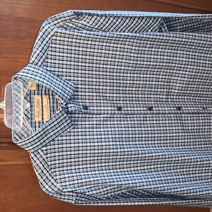 Gold Label Roundtree & Yorke XL Men's Navy, Aqua, Green long sleeve dress shirt.